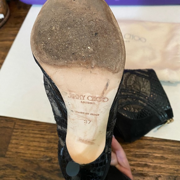 AUTHENTIC Jimmy Choo ankle peep toe boots. PURCHASED IN LONDON - Picture 8 of 10